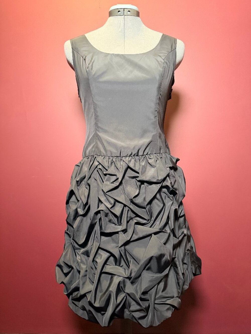 Women's Black Ruched Above Knee Mini Dress - Size 6